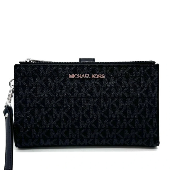Michael Kors Large Double Zip Wallet Wristlet Black (NWT) - Picture 2 of 9